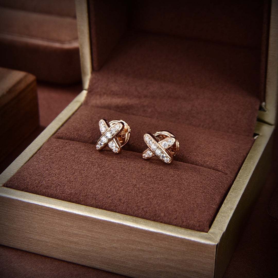 [LunaMar]JEUX DE GOLD DIAMOND EARRINGS