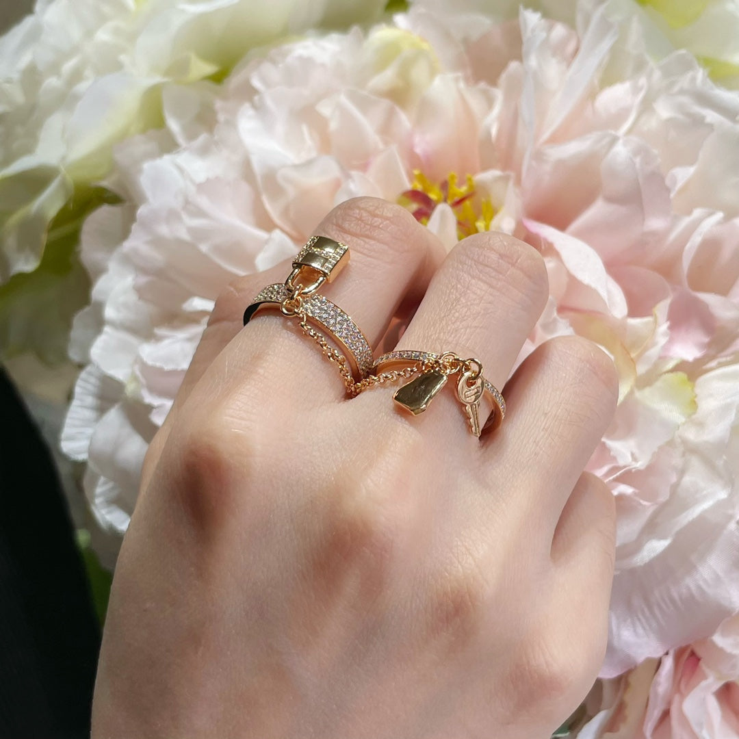 [LunaMar]HM KELLY CLOCHETTE DOUBLE RING IN  WITH DIAMONDS