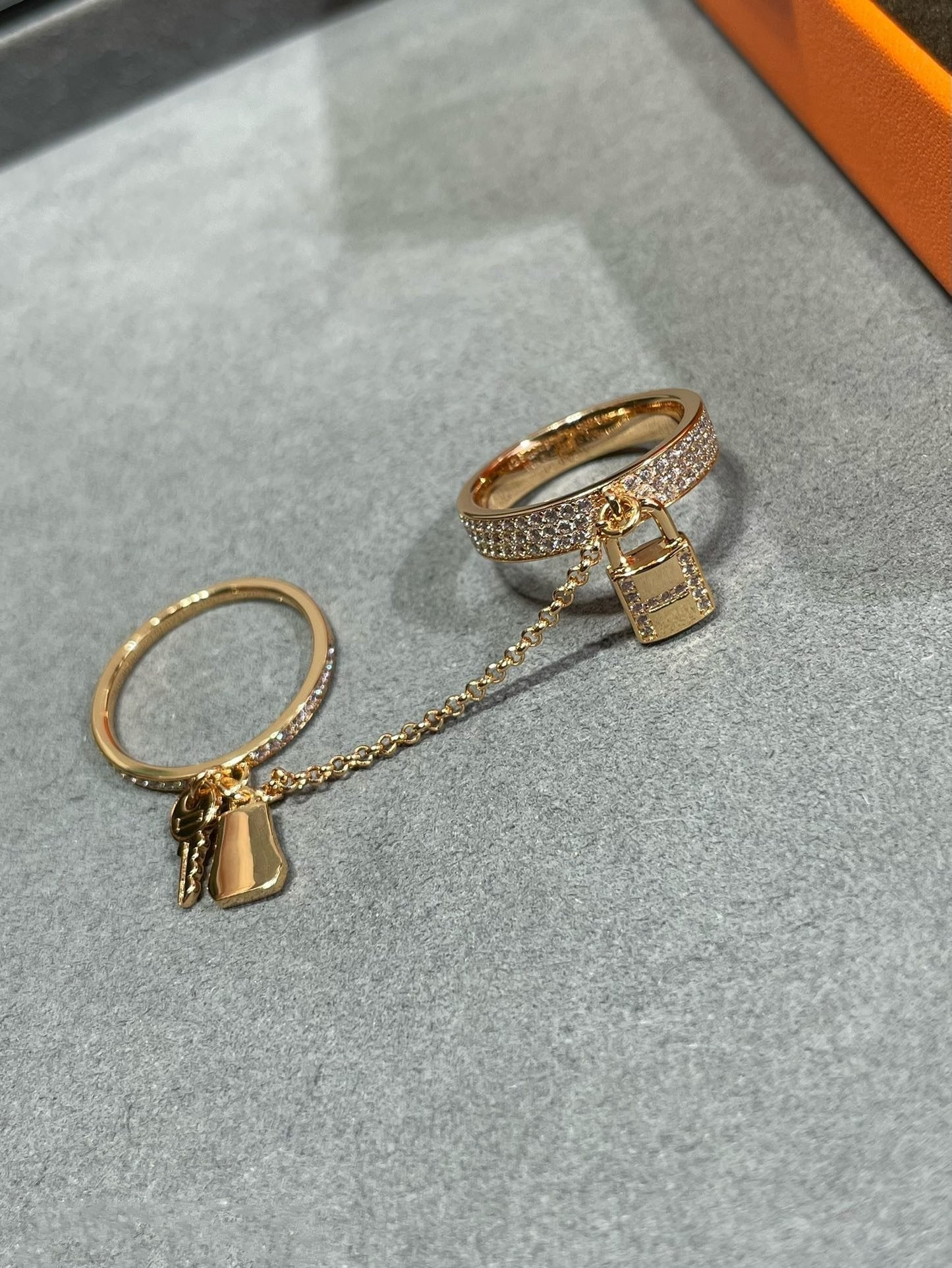 [LunaMar]HM KELLY CLOCHETTE DOUBLE RING IN  WITH DIAMONDS