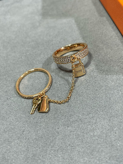 [LunaMar]HM KELLY CLOCHETTE DOUBLE RING IN  WITH DIAMONDS