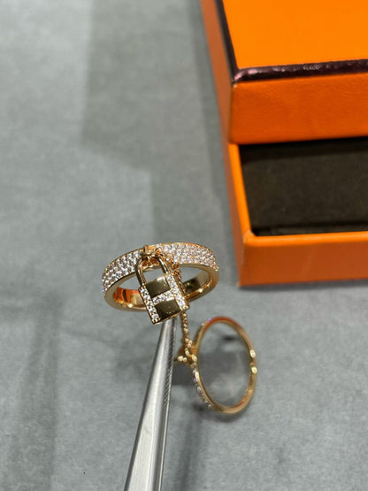 [LunaMar]HM KELLY CLOCHETTE DOUBLE RING IN  WITH DIAMONDS