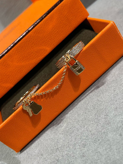 [LunaMar]HM KELLY CLOCHETTE DOUBLE RING IN  WITH DIAMONDS