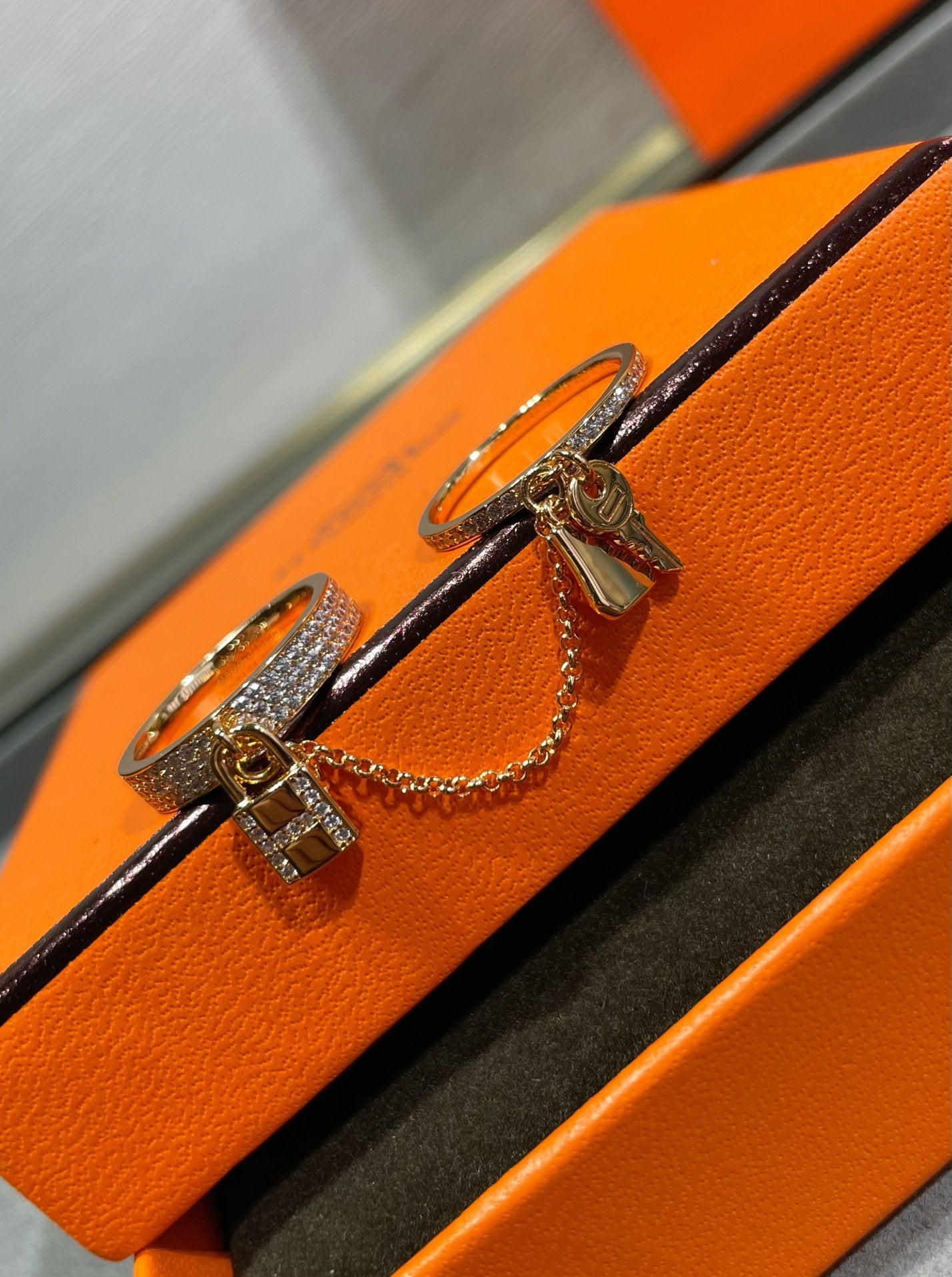 [LunaMar]HM KELLY CLOCHETTE DOUBLE RING IN  WITH DIAMONDS