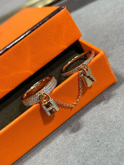 [LunaMar]HM KELLY CLOCHETTE DOUBLE RING IN  WITH DIAMONDS