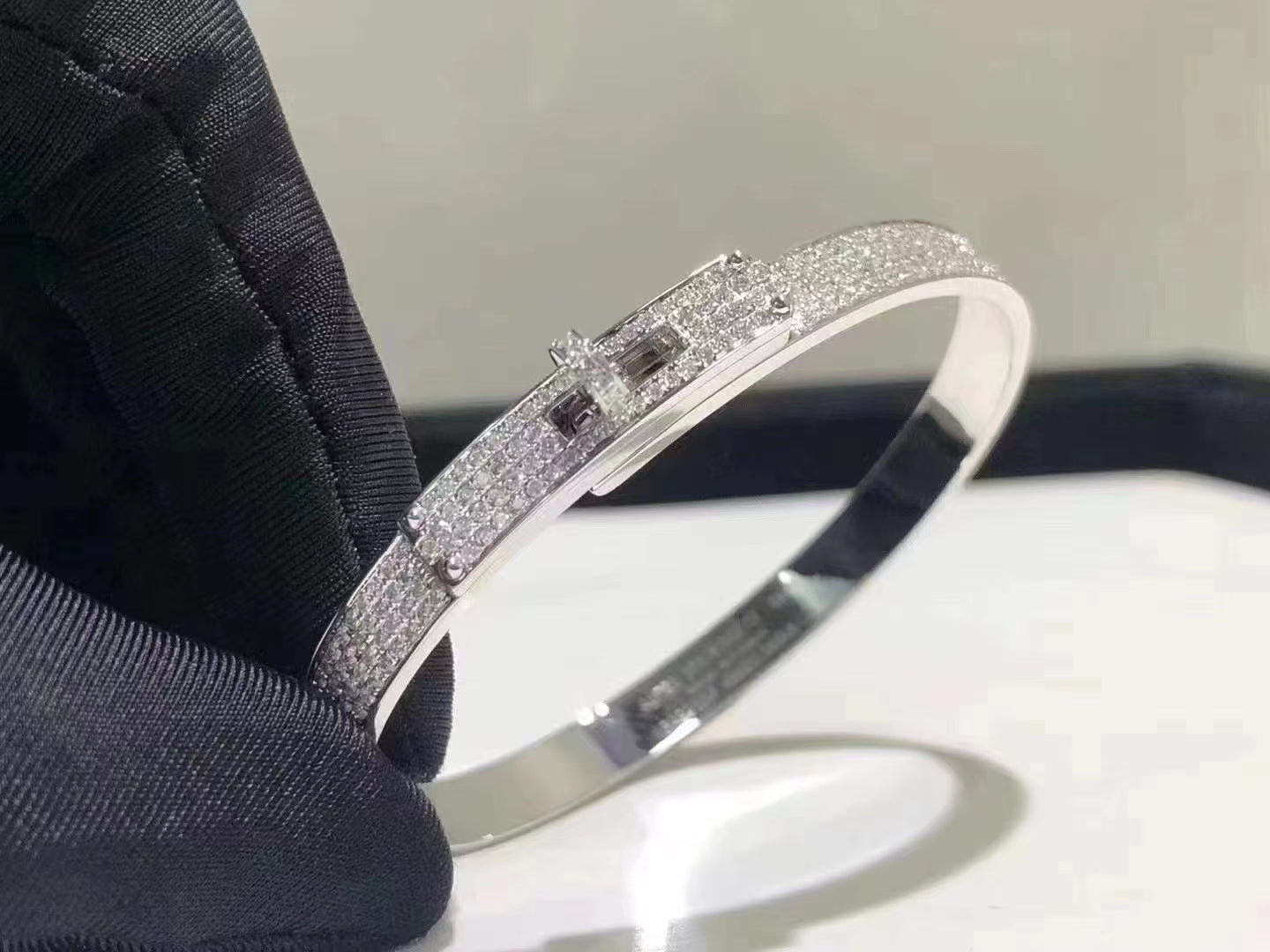 [LunaMar]HM KELLY BRACELET IN SILVER AND FULL PAVE DIAMOND