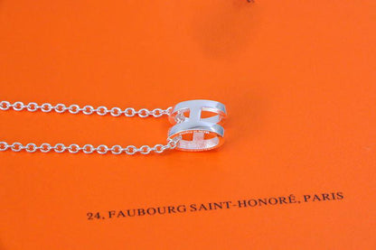 [LunaMar]HM NECKLACE H LETTER OVAL SERIES