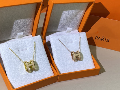 [LunaMar]HM CLIC YELLOW ENAMEL GOLD NECKLACE