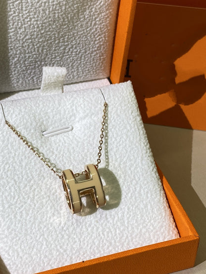 [LunaMar]HM CLIC YELLOW ENAMEL GOLD NECKLACE