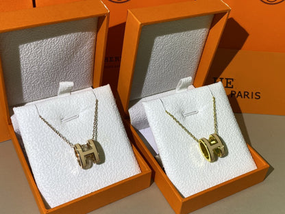 [LunaMar]HM CLIC YELLOW ENAMEL GOLD NECKLACE