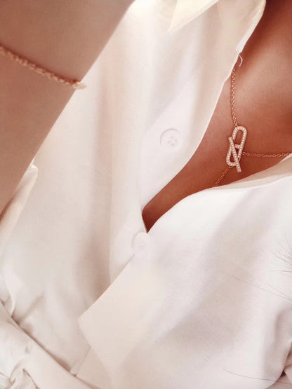 [LunaMar]HM FIRE PIG NOSE NECKLACE TRENDY STREET