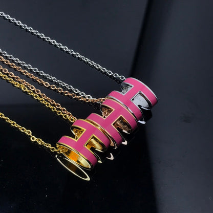 [LunaMar]H NECKLACE PINK