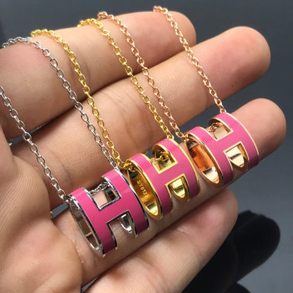 [LunaMar]H NECKLACE PINK