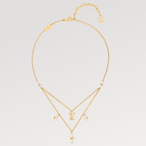 [LunaMar]FLOWERGRAM GOLD MOP DOUBLE ROW NECKLACE