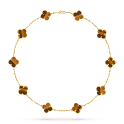 [LunaMar]CLASSIC LUCKY 10-MOTIF CLOVER NECKLACE GOLD COLLECTION
