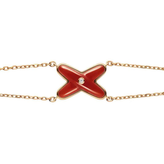 [LunaMar]JEUX BRACELET CARNELIAN ROSE GOLD 1 DIAMOND