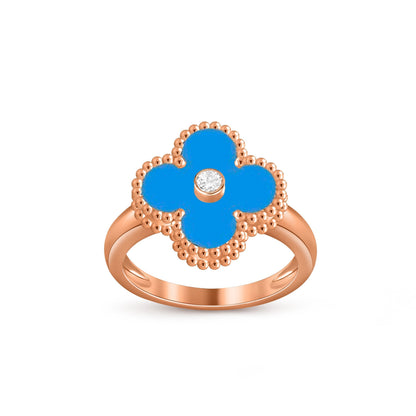[LunaMar]LUCKY CLOVER DIAMOND-ACCENT ROSE GOLD RING COLLECTION