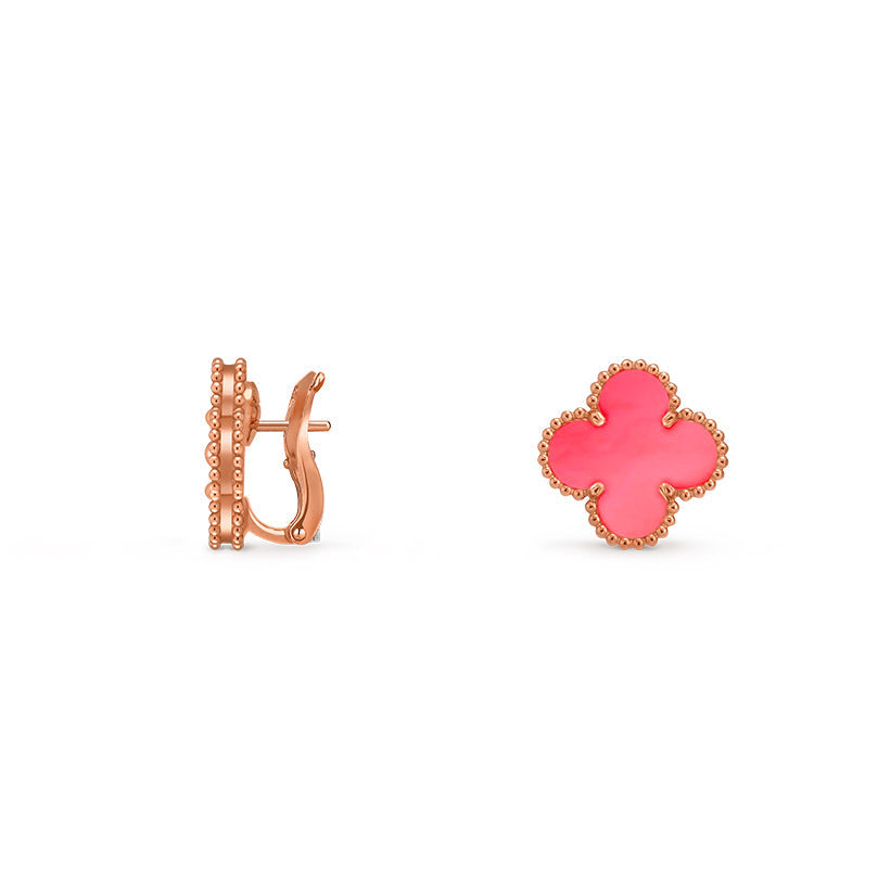 [LunaMar]15MM CLOVER FLOWER STUD EARRINGS ROSE GOLD COLLECTION