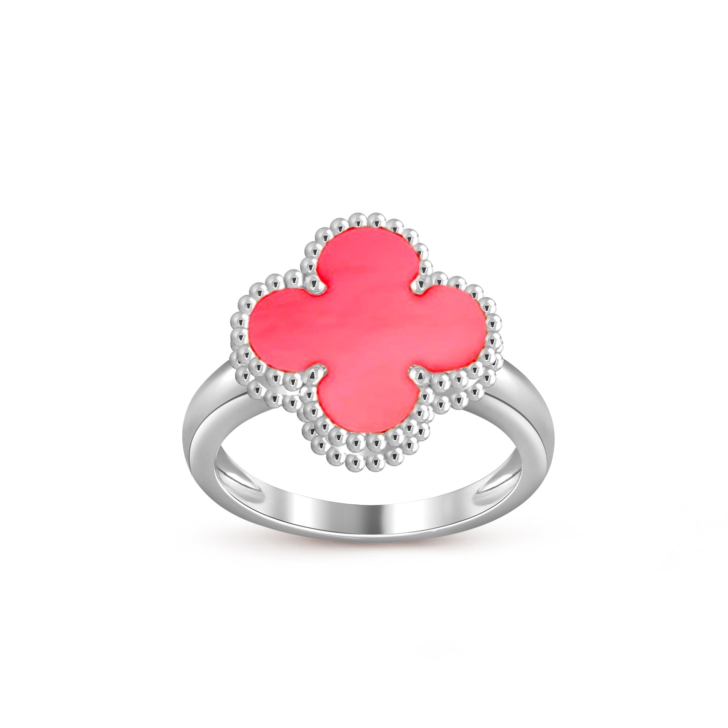 [LunaMar]LUCKY CLOVER VINTAGE WHITE GOLD RING COLLECTION