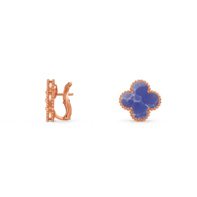 [LunaMar]15MM CLOVER FLOWER STUD EARRINGS ROSE GOLD COLLECTION