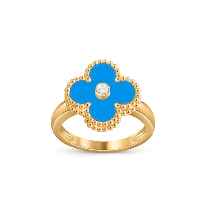 [LunaMar]LUCKY CLOVER DIAMOND-ACCENT GOLD RING COLLECTION