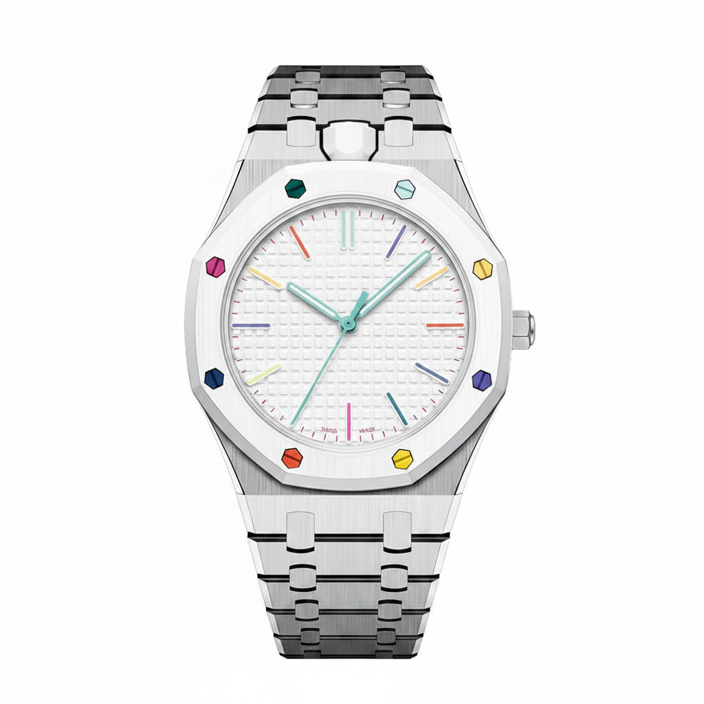 [LunaMar]OAK POP EXCLUSIVE SILVER STEEL STRAP