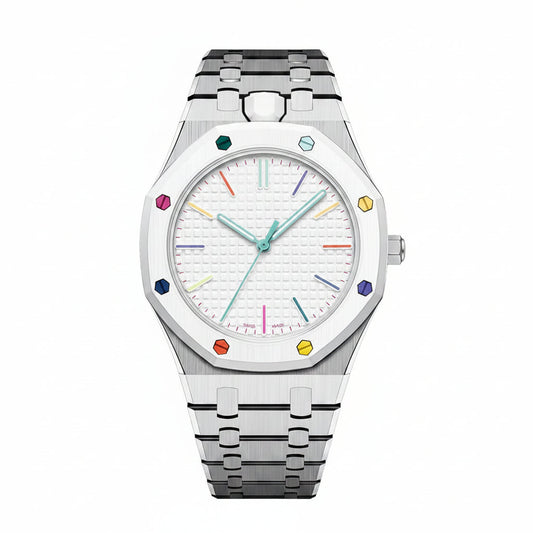 [LunaMar]OAK POP EXCLUSIVE SILVER STEEL STRAP
