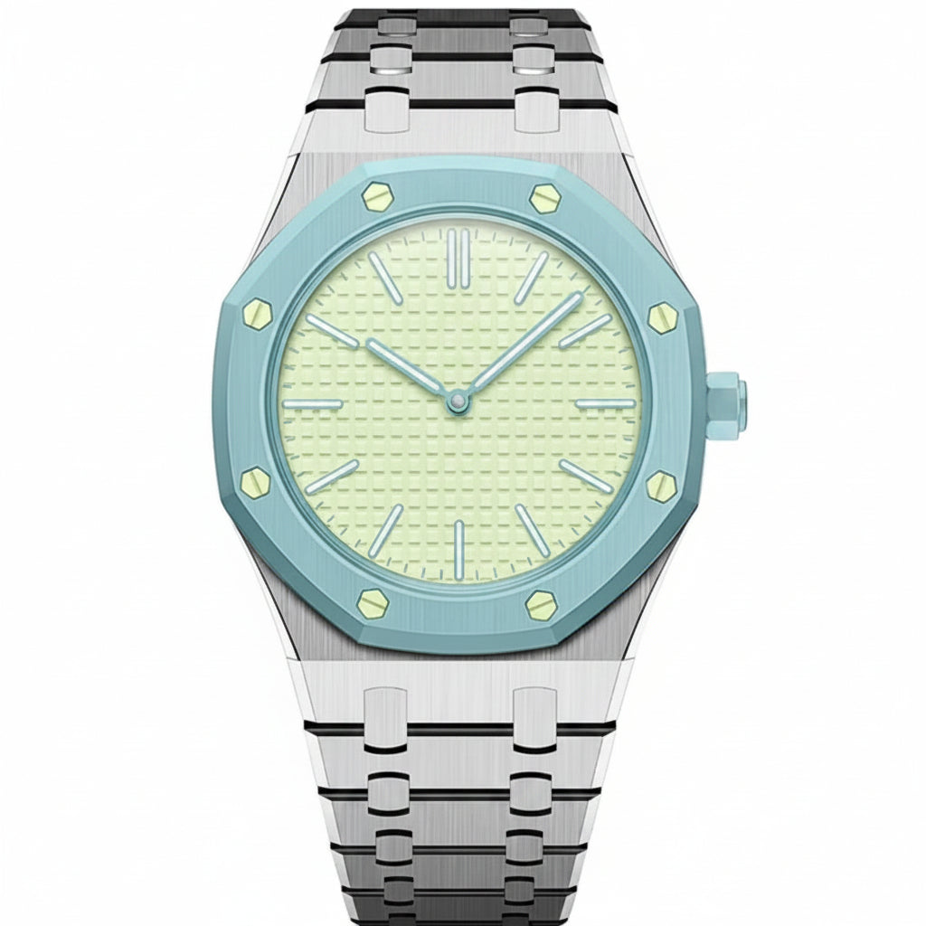 [LunaMar]OAK POP EXCLUSIVE SILVER STEEL STRAP