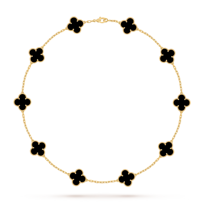 [LunaMar]CLASSIC LUCKY 10-MOTIF CLOVER NECKLACE GOLD COLLECTION