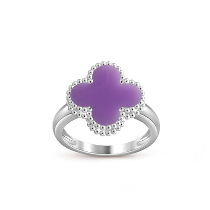 [LunaMar]LUCKY CLOVER VINTAGE WHITE GOLD RING COLLECTION