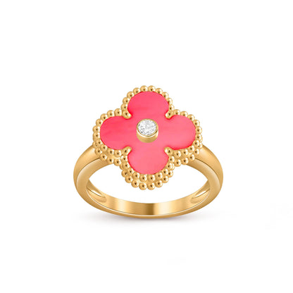[LunaMar]LUCKY CLOVER DIAMOND-ACCENT GOLD RING COLLECTION