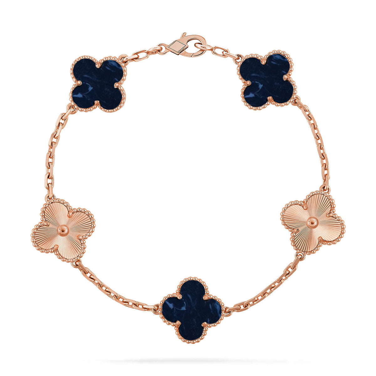 [LunaMar]LUCKY CLOVER 5-MOTIF BRACELET - PIETERSITE COLLECTION