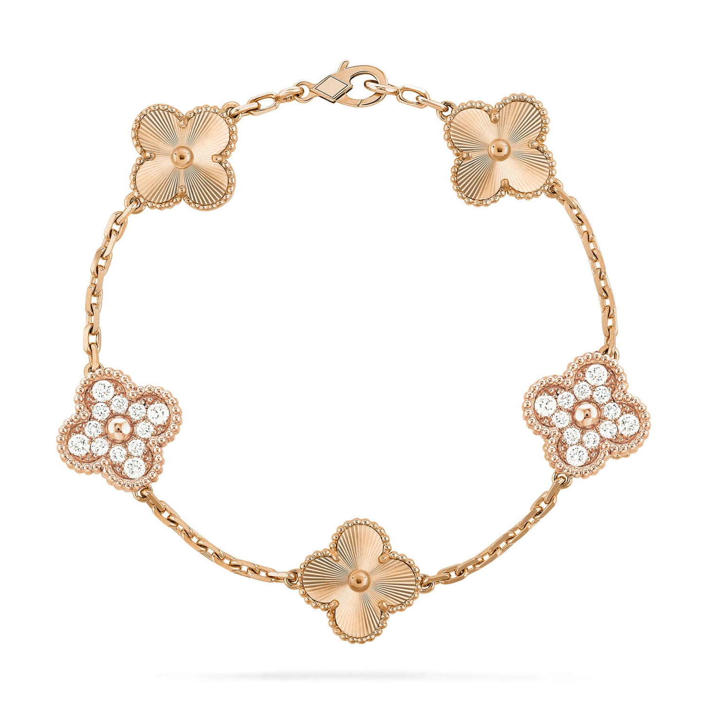 [LunaMar]LUCKY CLOVER 5-MOTIF BRACELET - LASER COLLECTION