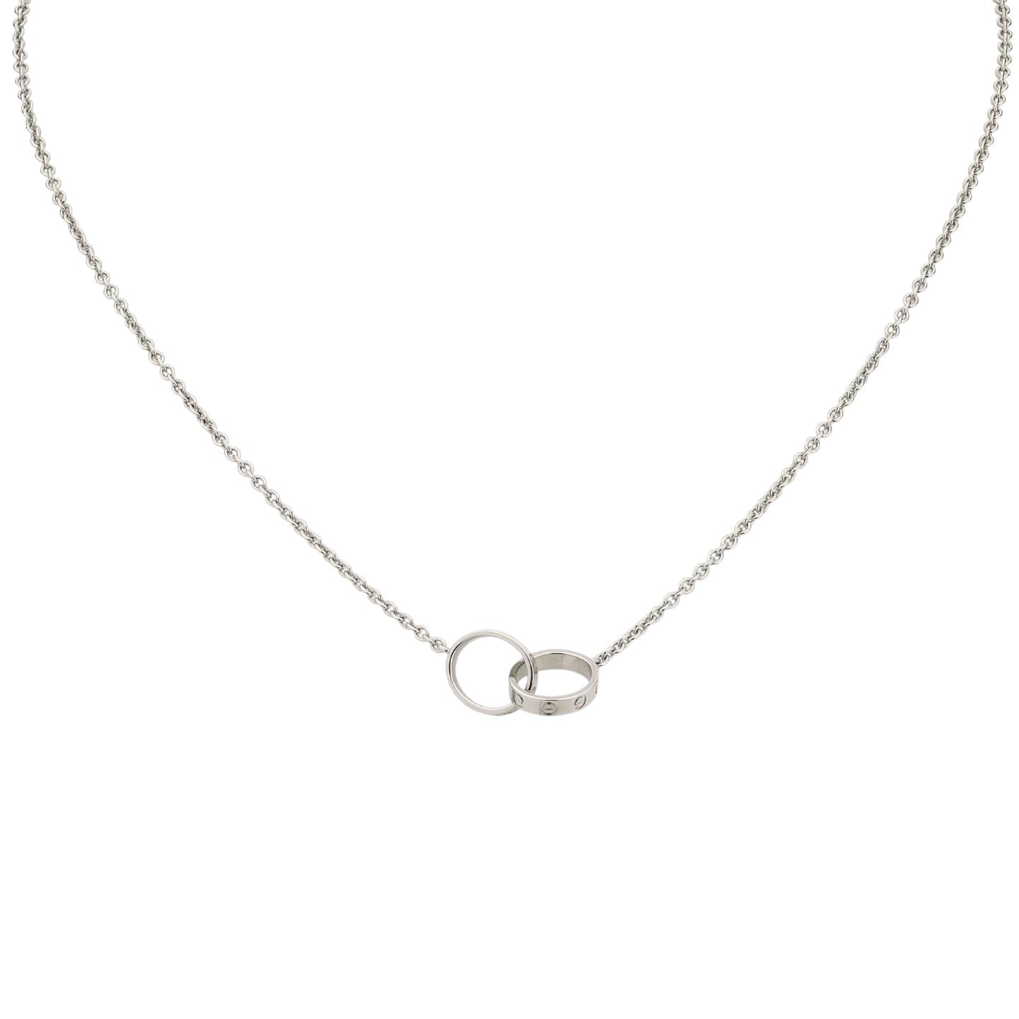 [LunaMar]LOVE DOUBLE-RING INTERLOCKED NECKLACE