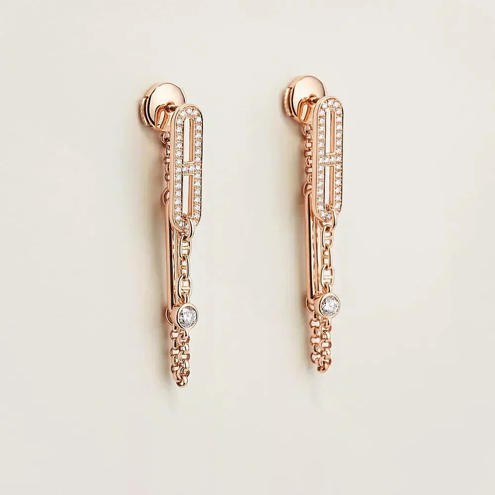 [LunaMar]CHAINE CHAOS DIAMOND DROP EARRINGS