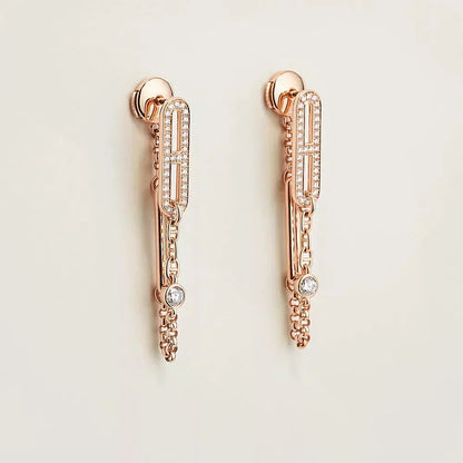 [LunaMar]CHAINE CHAOS DIAMOND DROP EARRINGS