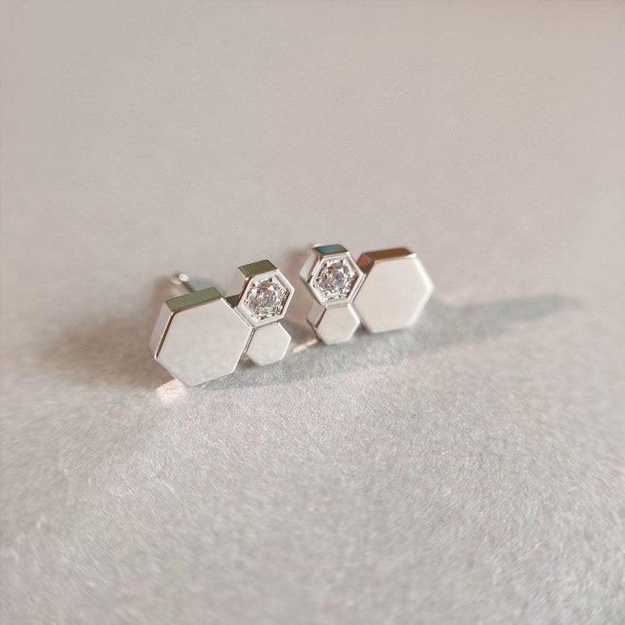 [LunaMar]BEE LOVE SILVER DIAMOND EARRINGS