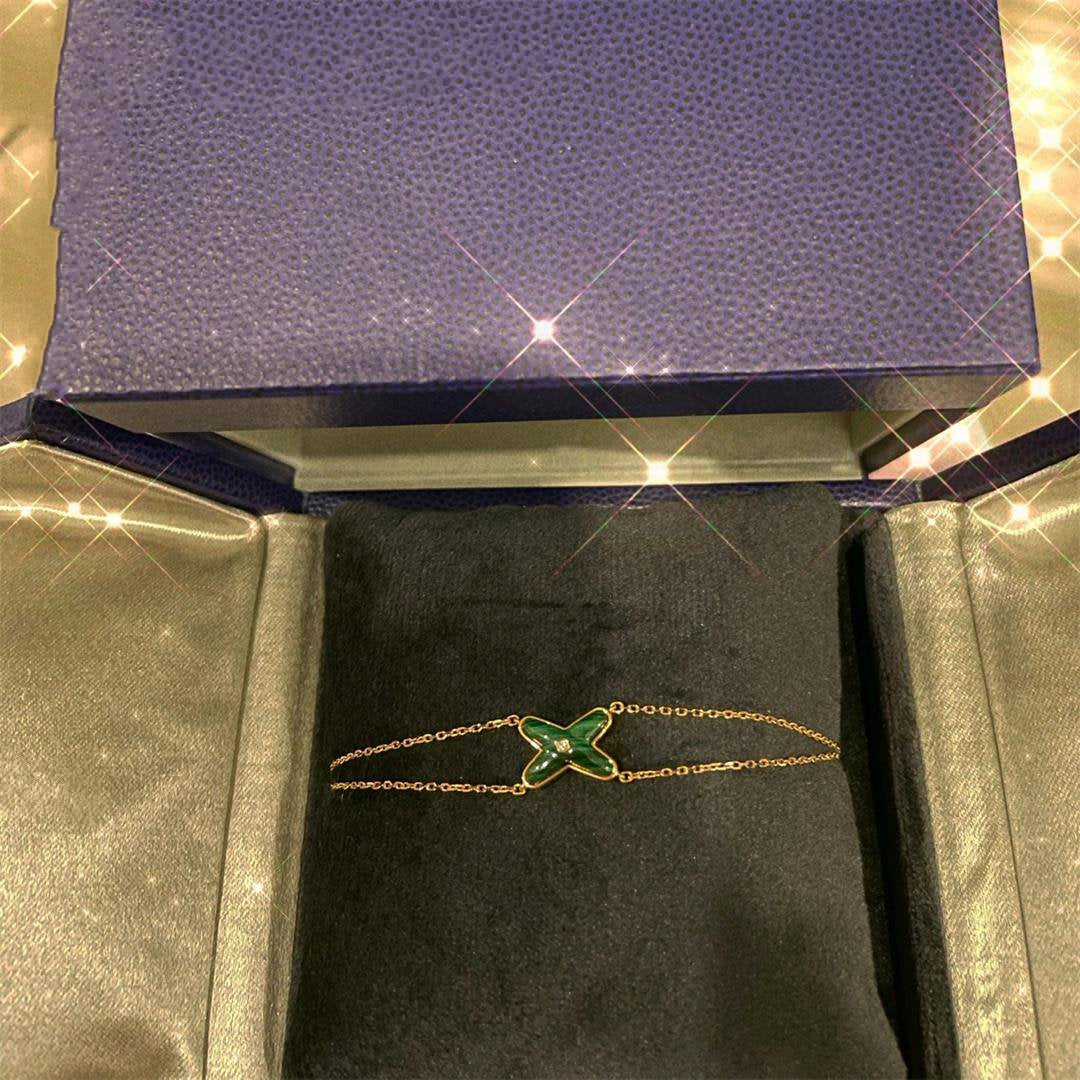 [LunaMar]JEUX BRACELET MALACHITE ROSE GOLD 1 DIAMOND