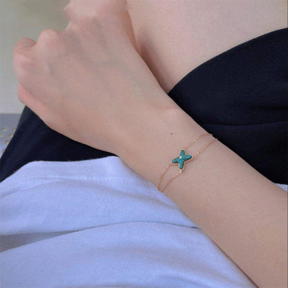 [LunaMar]JEUX BRACELET MALACHITE ROSE GOLD 1 DIAMOND
