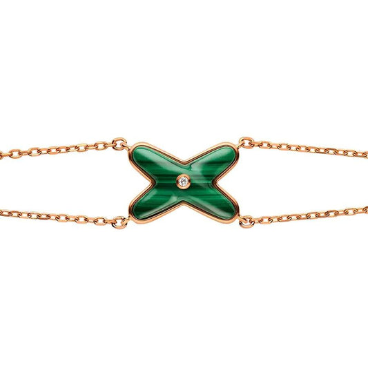 [LunaMar]JEUX BRACELET MALACHITE ROSE GOLD 1 DIAMOND