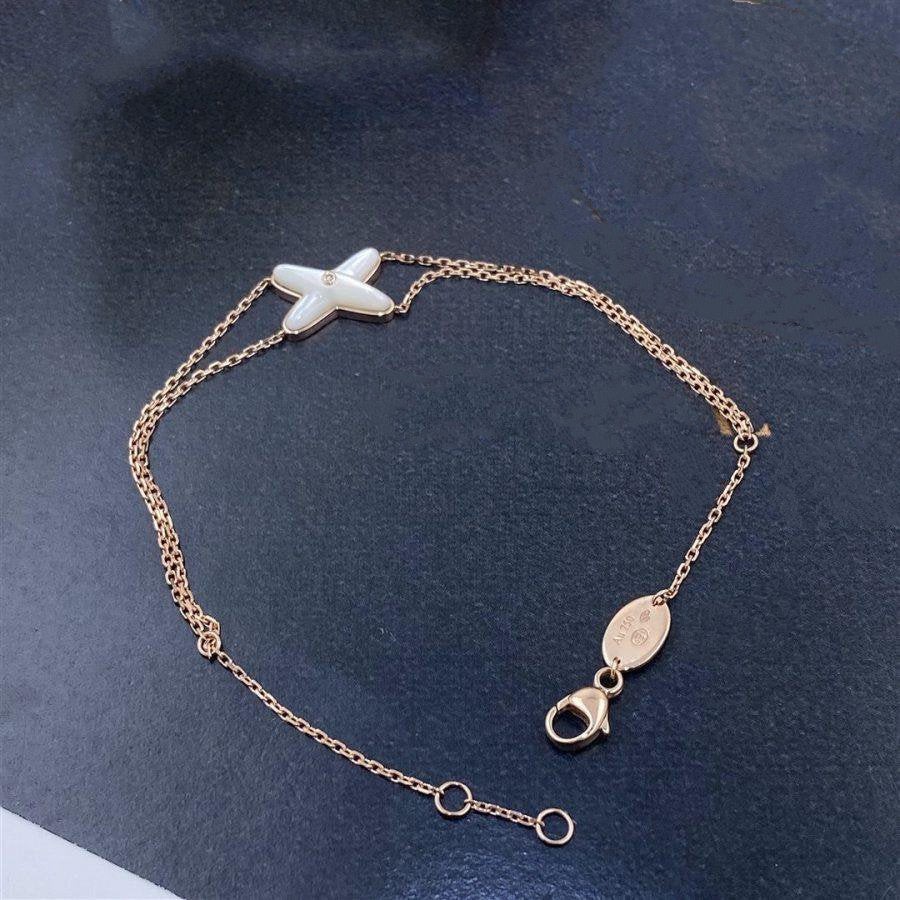[LunaMar]JEUX BRACELET WHITE MOP ROSE GOLD 1 DIAMOND
