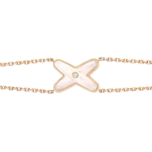 [LunaMar]JEUX BRACELET WHITE MOP ROSE GOLD 1 DIAMOND