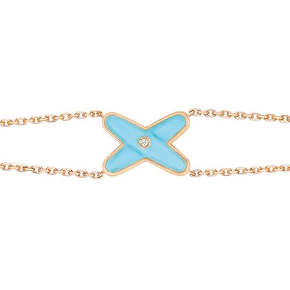 [LunaMar]JEUX BRACELET TURQUOISE ROSE GOLD 1 DIAMOND