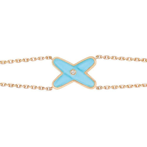 [LunaMar]JEUX BRACELET TURQUOISE ROSE GOLD 1 DIAMOND
