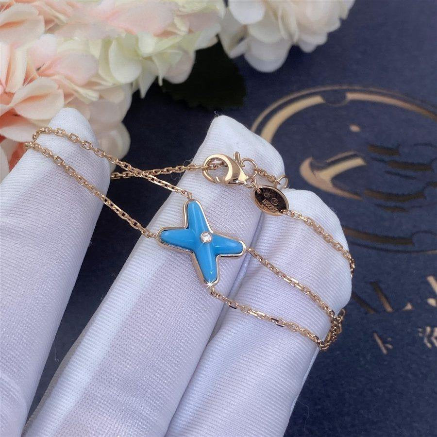 [LunaMar]JEUX BRACELET TURQUOISE ROSE GOLD 1 DIAMOND