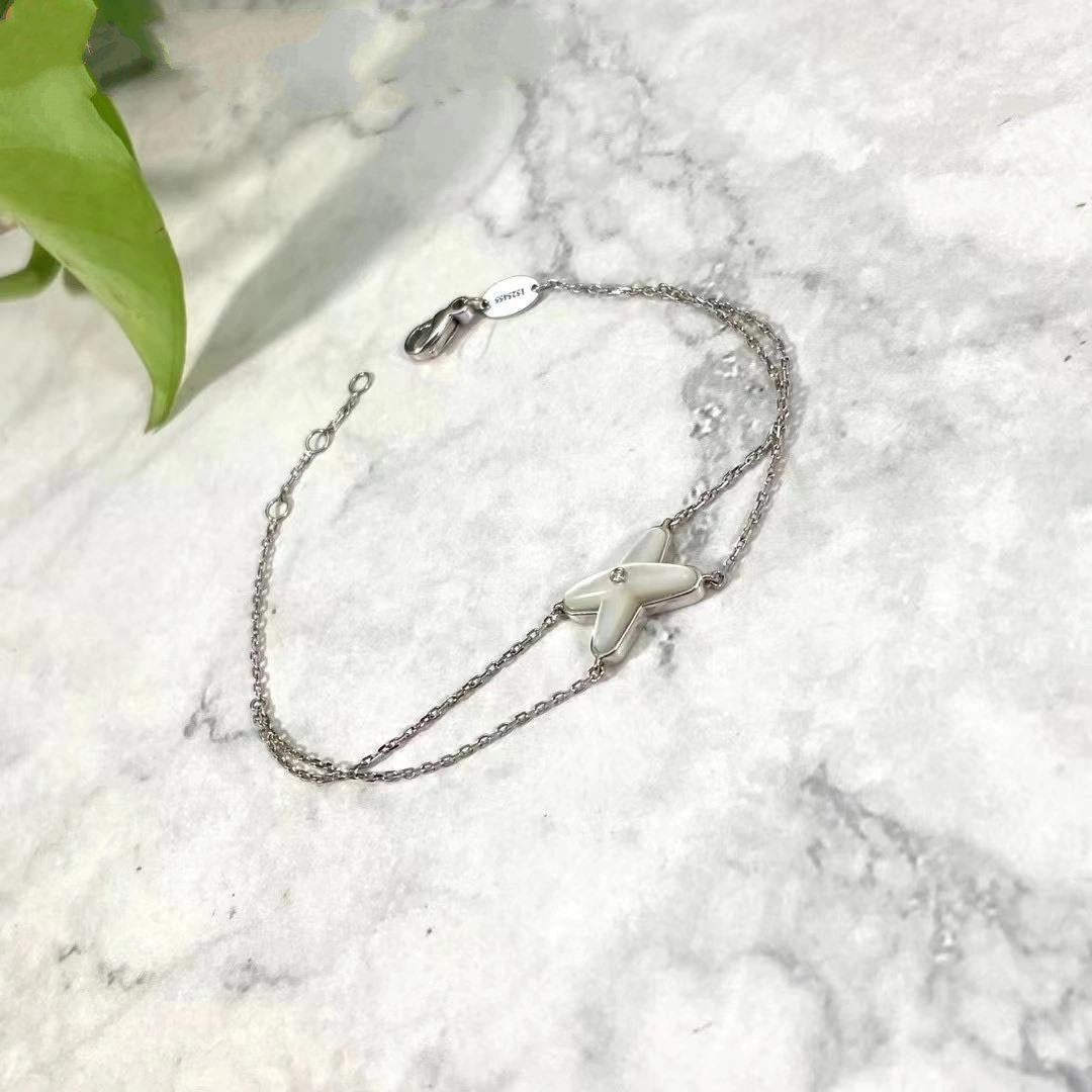 [LunaMar]JEUX BRACELET WHITE MOP SILVER 1 DIAMOND