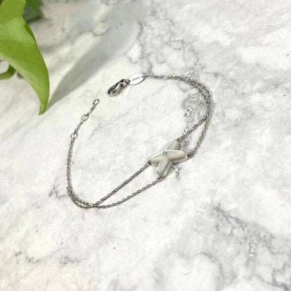 [LunaMar]JEUX BRACELET WHITE MOP SILVER 1 DIAMOND