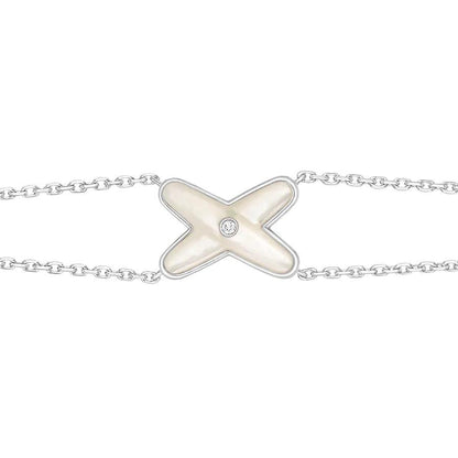 [LunaMar]JEUX BRACELET WHITE MOP SILVER 1 DIAMOND