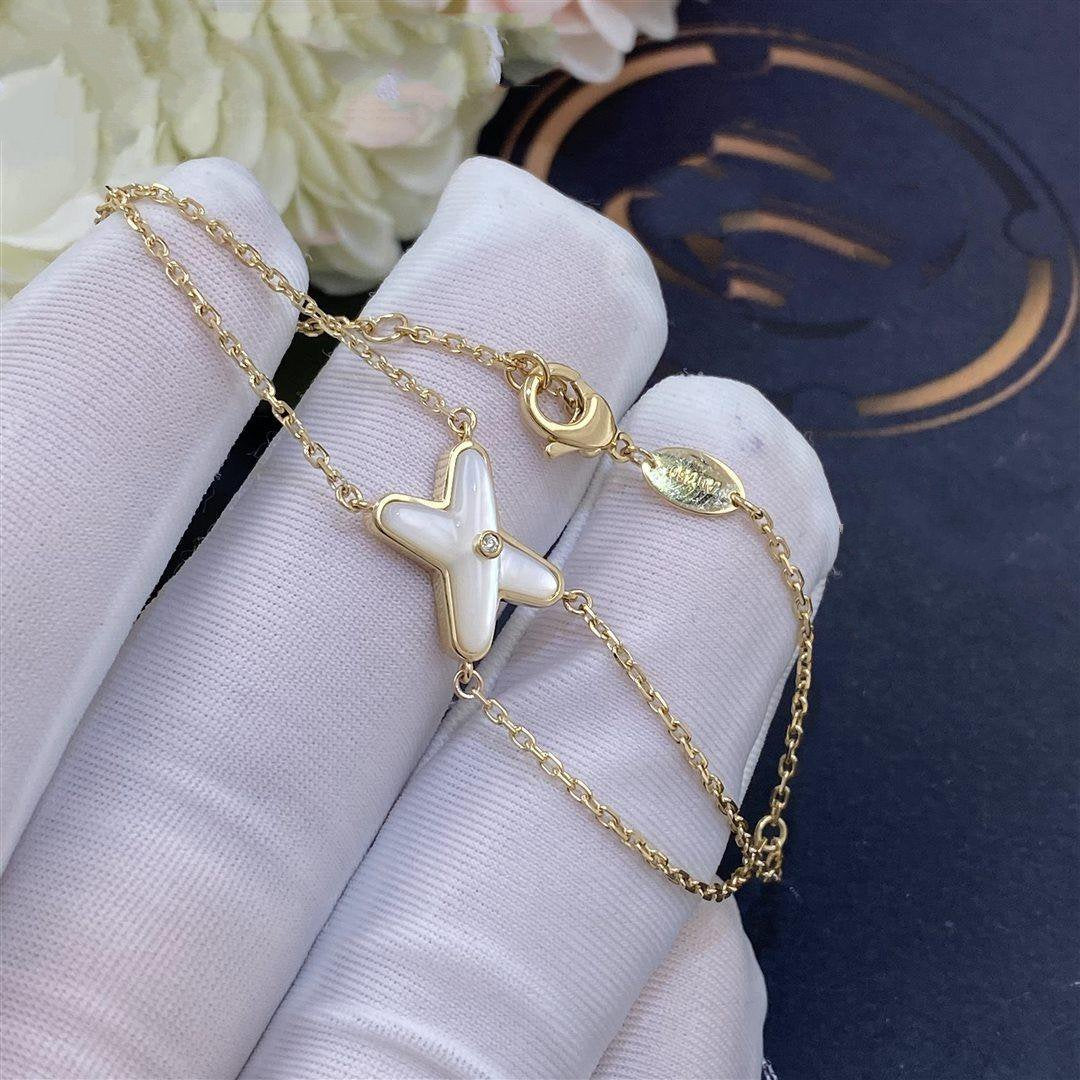 [LunaMar]JEUX BRACELET WHITE MOP GOLD 1 DIAMOND