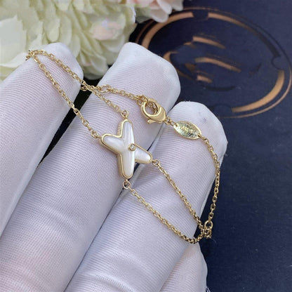 [LunaMar]JEUX BRACELET WHITE MOP GOLD 1 DIAMOND