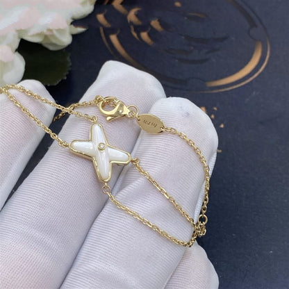 [LunaMar]JEUX BRACELET WHITE MOP GOLD 1 DIAMOND